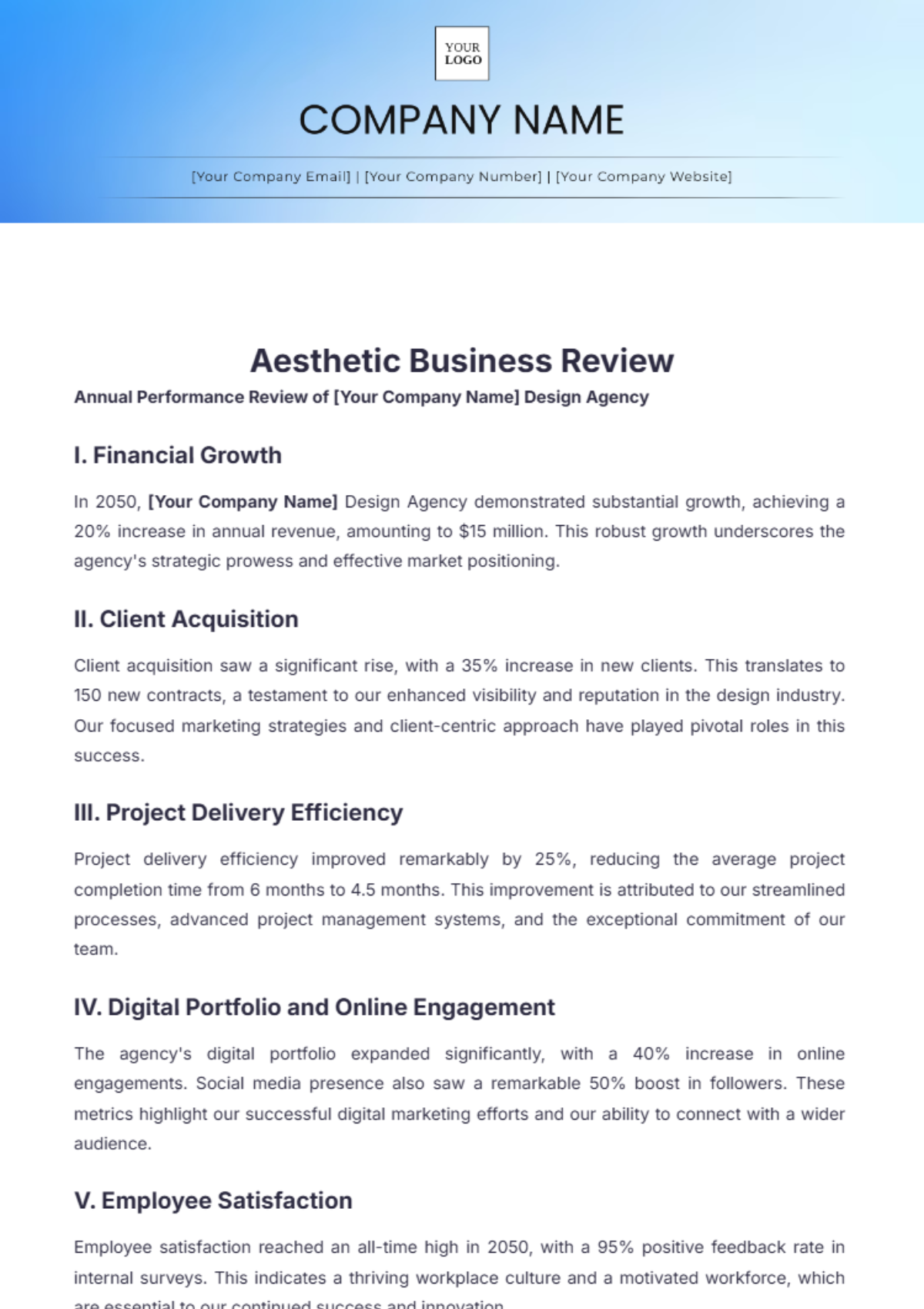 Aesthetic Business Review Template - Edit Online & Download