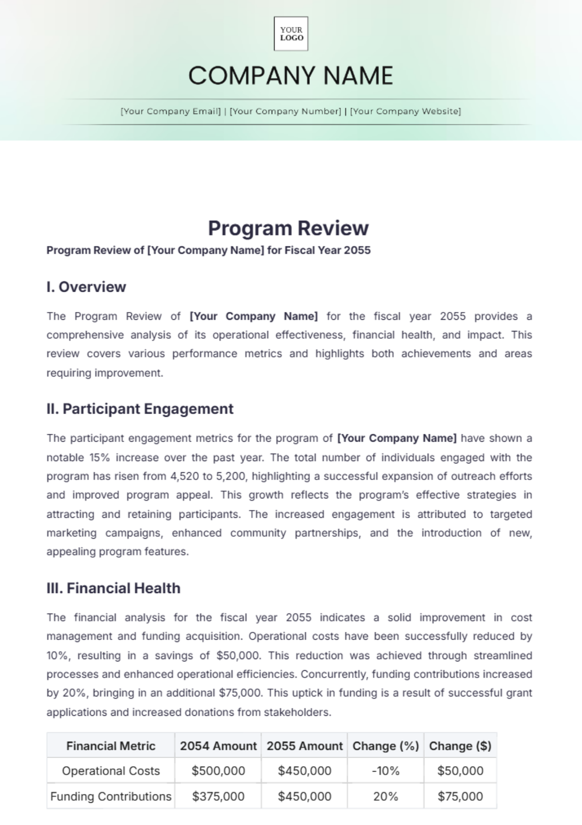 Program Review Template - Edit Online & Download