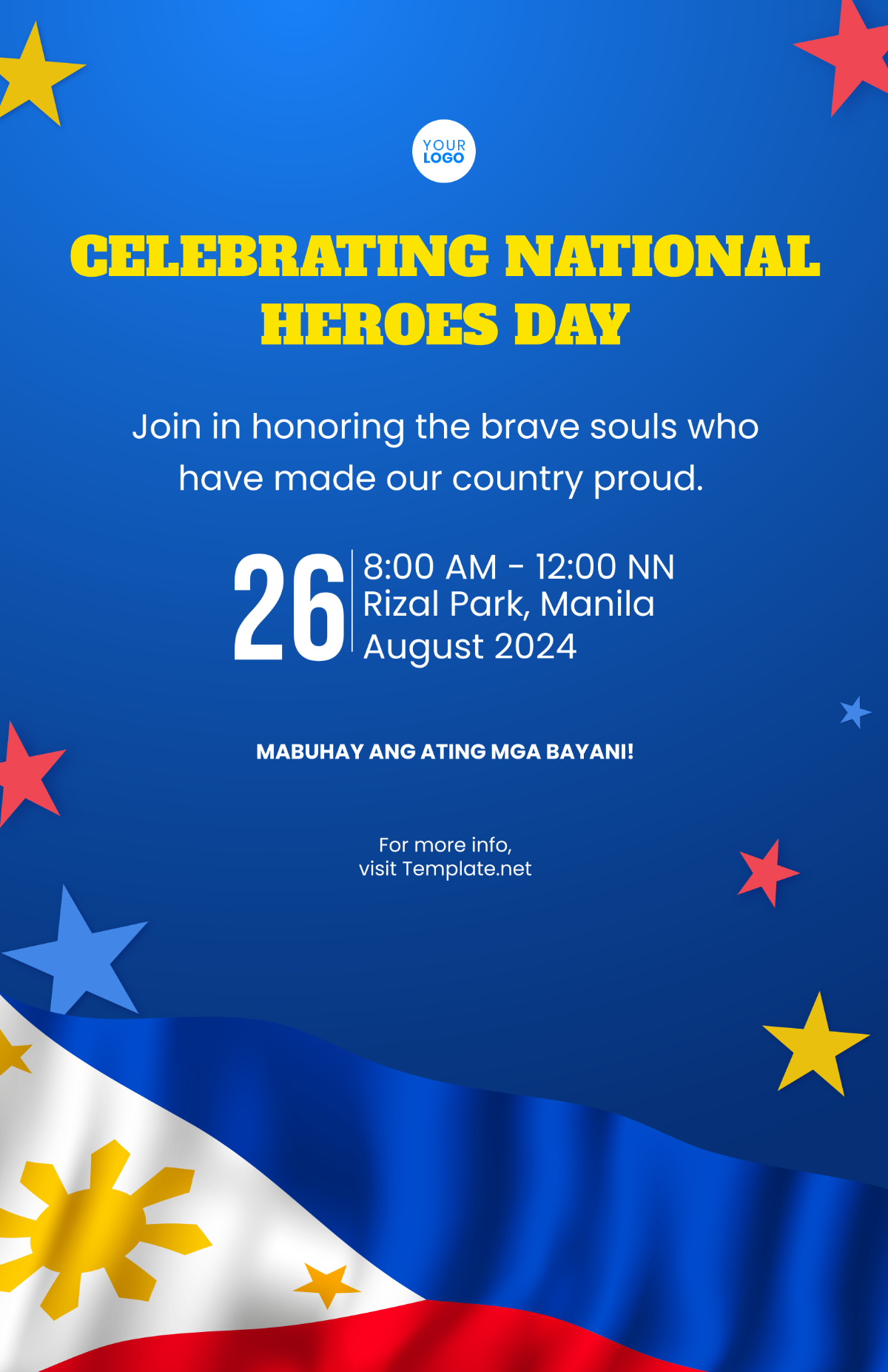 Free Colorful Philippine National Heroes Day Poster Template - Edit ...