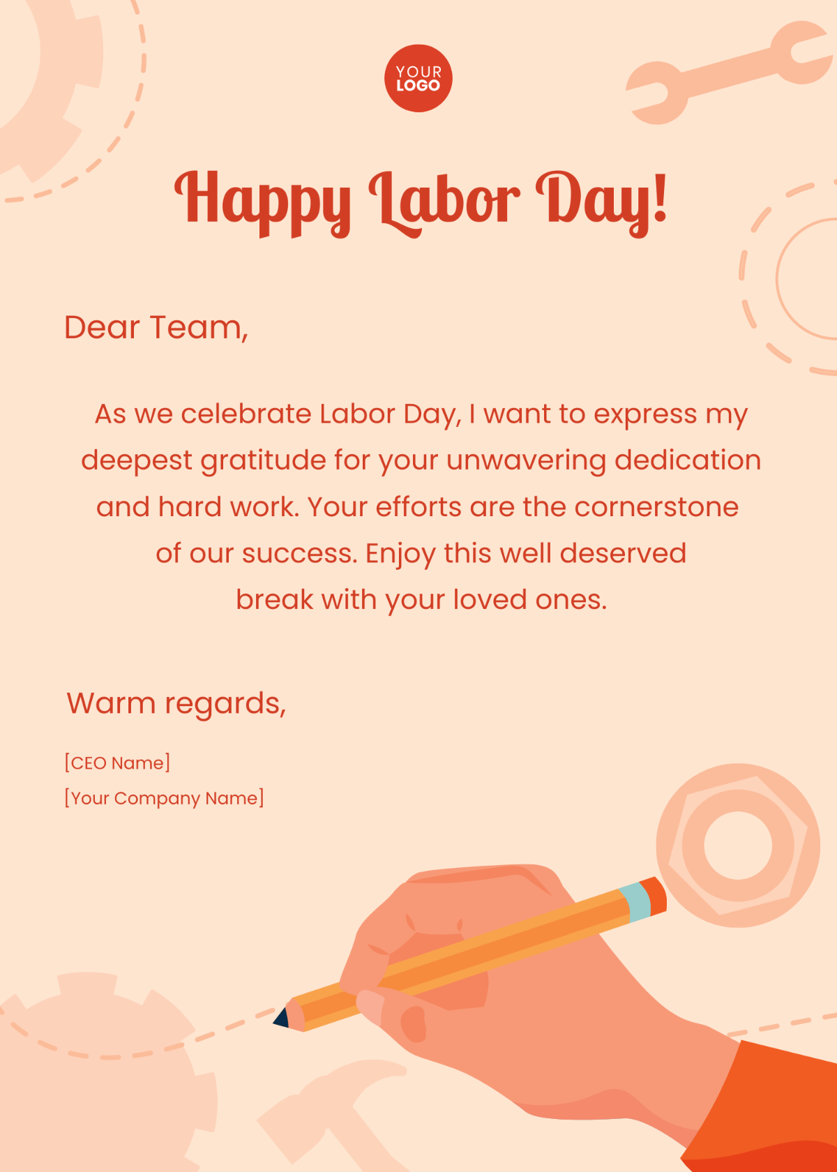 Labor Day Message from CEO Template - Edit Online & Download