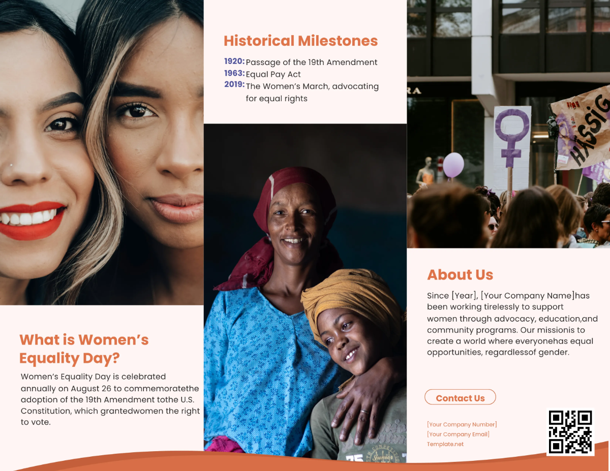 Free Women's Equality Day Brochure Template to Edit Online