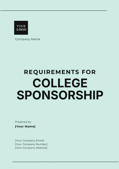 Free Requirements for College Sponsorship Template to Edit Online