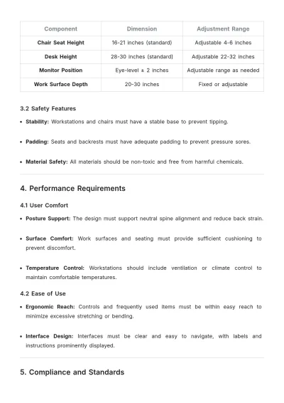 Free Ergonomics Requirements Template to Edit Online