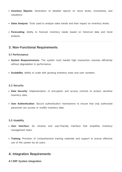 Free Inventory Control Requirements Template to Edit Online