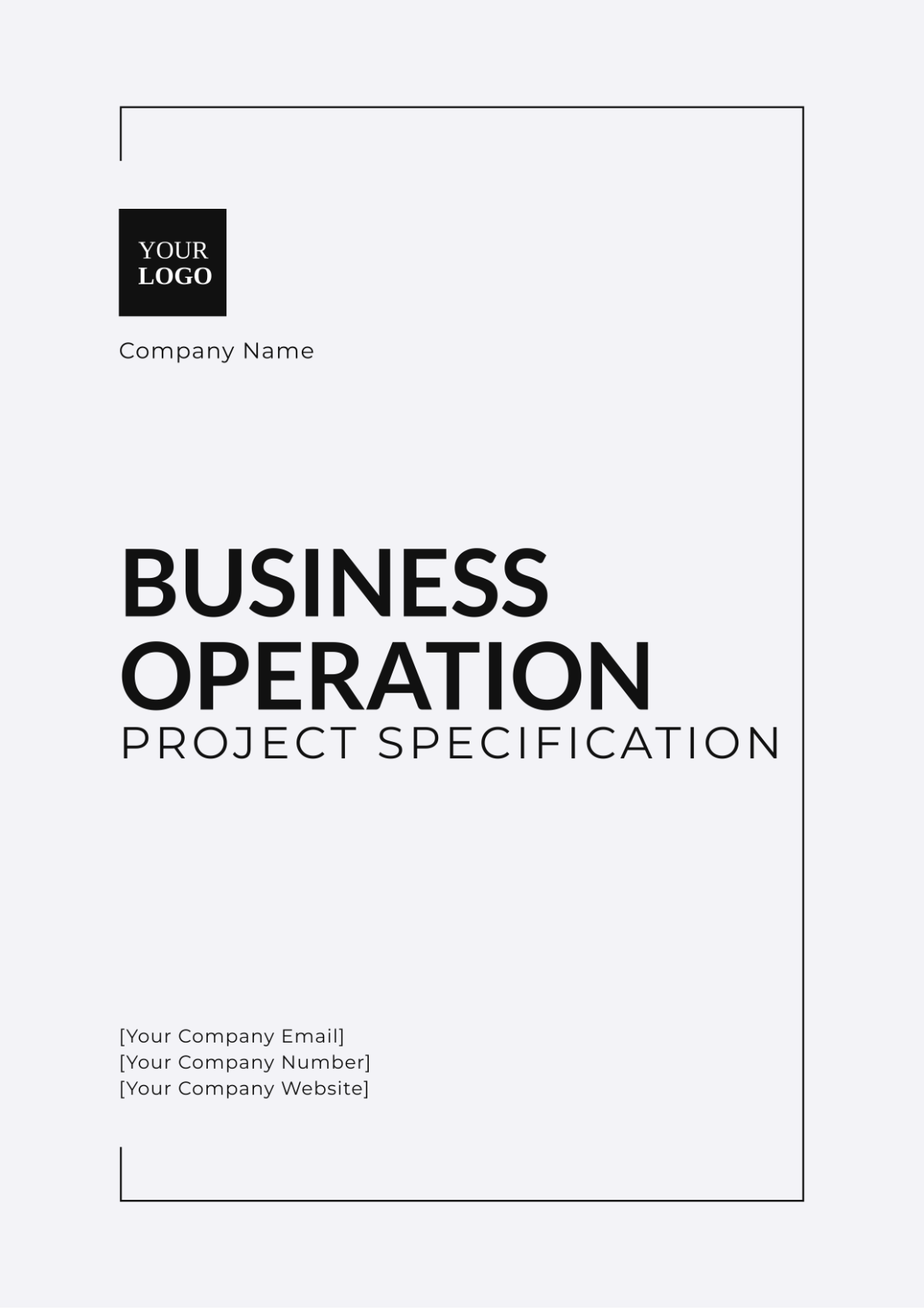 Business Operation Project Specification Template - Edit Online & Download