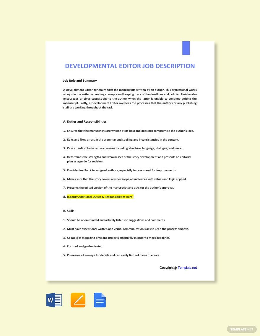FREE Editor Word Template Download Template