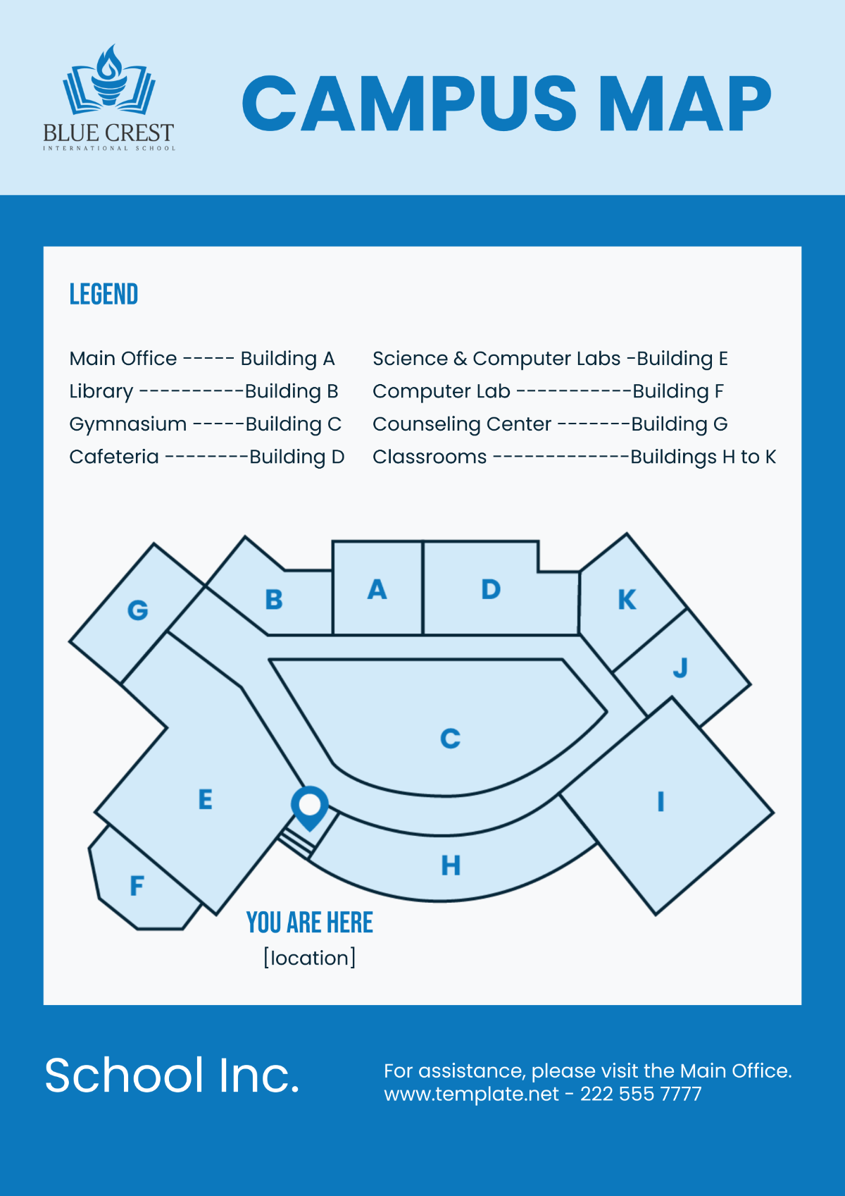 Free School Campus Map Signage Template - Edit Online & Download ...