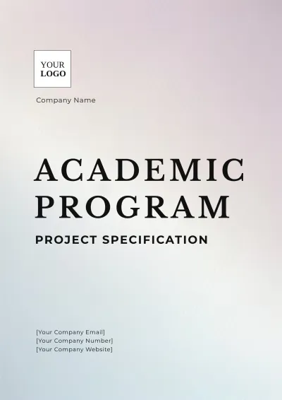 Free Academic Program Project Specification Template to Edit Online