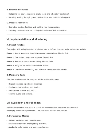 Free Academic Program Project Specification Template to Edit Online
