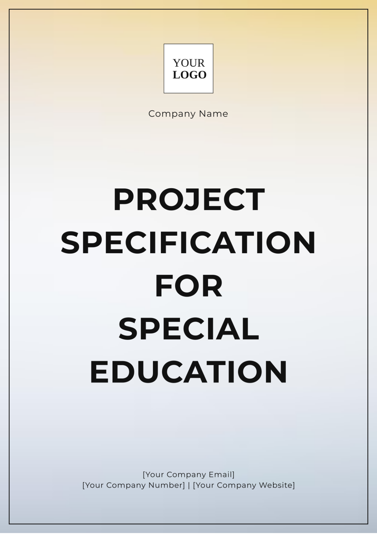 Project Specification for Special Education Template - Edit Online & Download