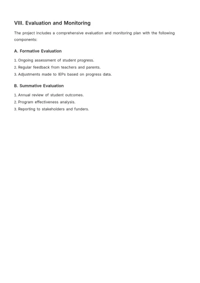 Free Project Specification for Special Education Template to Edit Online
