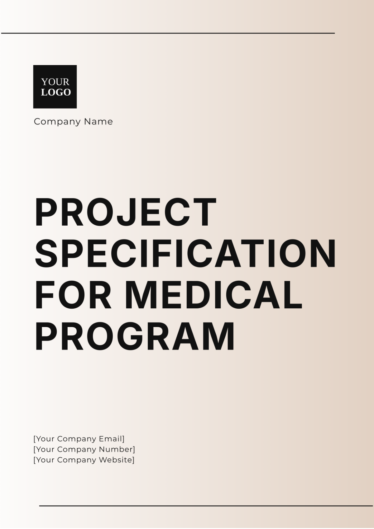 Project Specification for Medical Program Template - Edit Online & Download