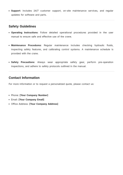 Free Crane Product Description Template to Edit Online