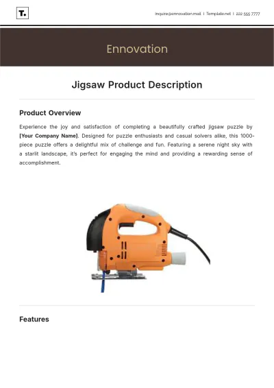Free Jigsaw Product Description Template to Edit Online