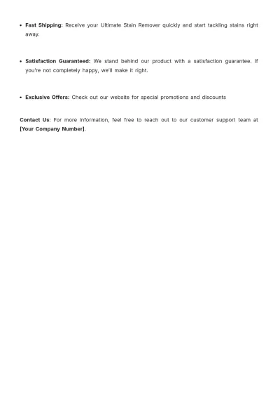 Free Stain Remover Product Description Design Template to Edit Online