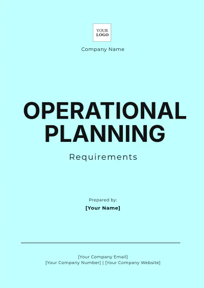 Free Operational Planning Requirements Template to Edit Online