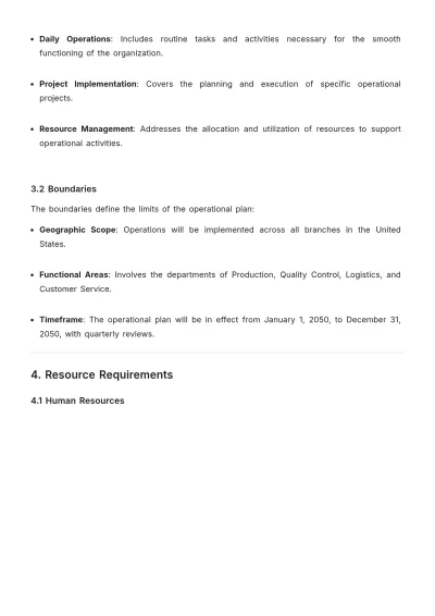 Free Operational Planning Requirements Template to Edit Online