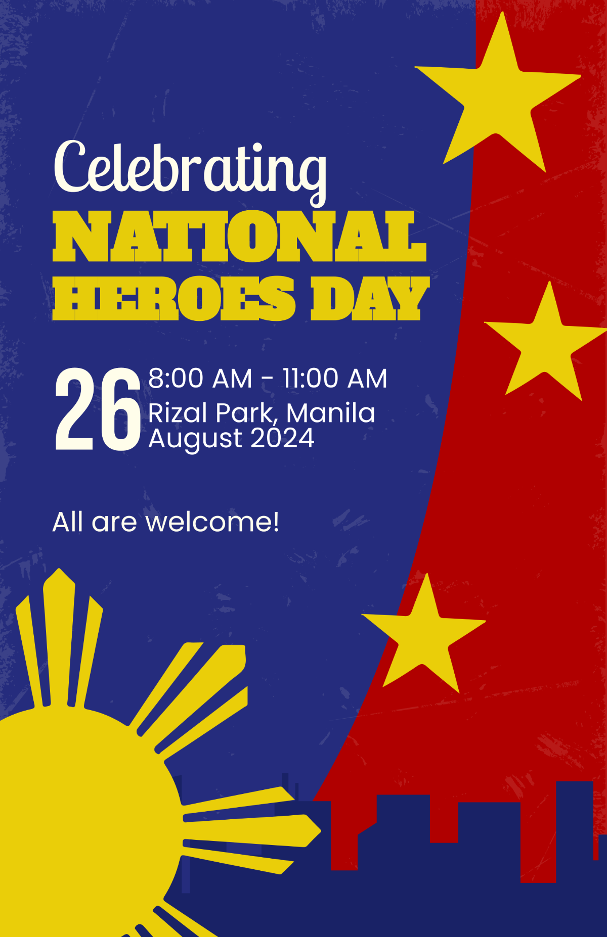 Retro National Heroes Day Poster Template - Edit Online & Download