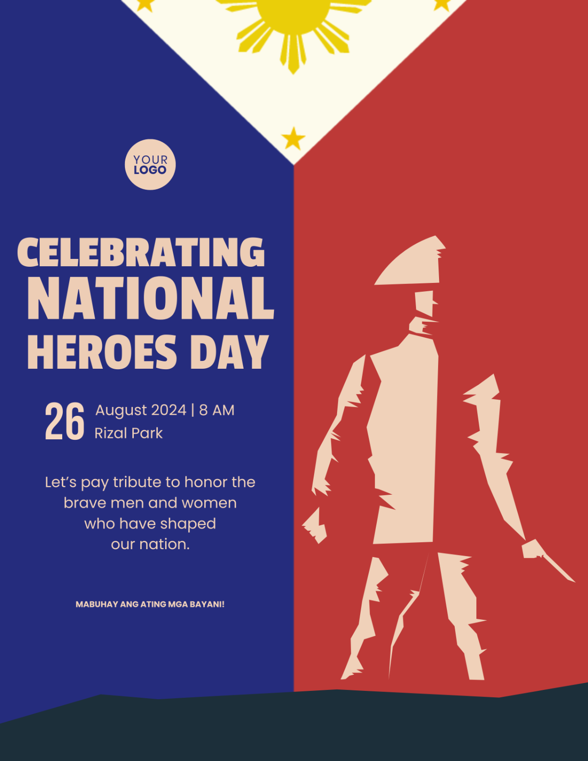 Retro National Heroes Day Flyer Template - Edit Online & Download