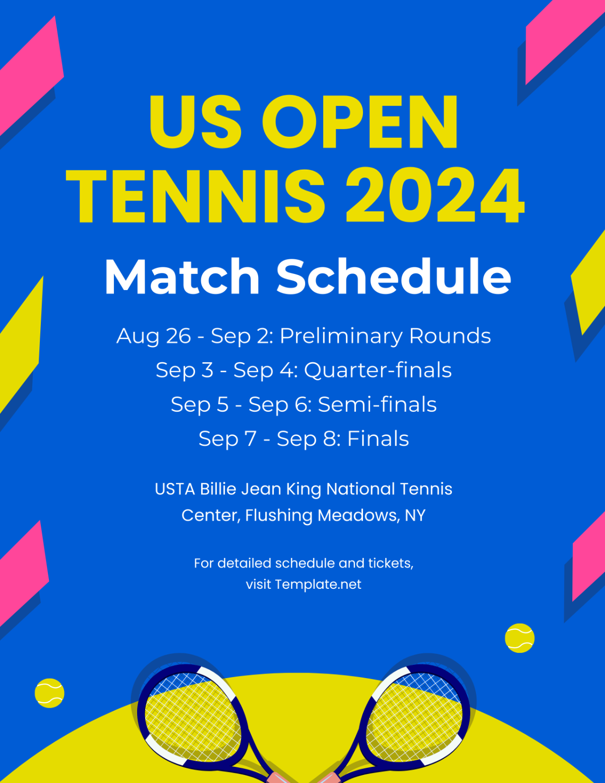 FREE US Open Tennis 2024 Templates & Examples Download in JPG, PNG