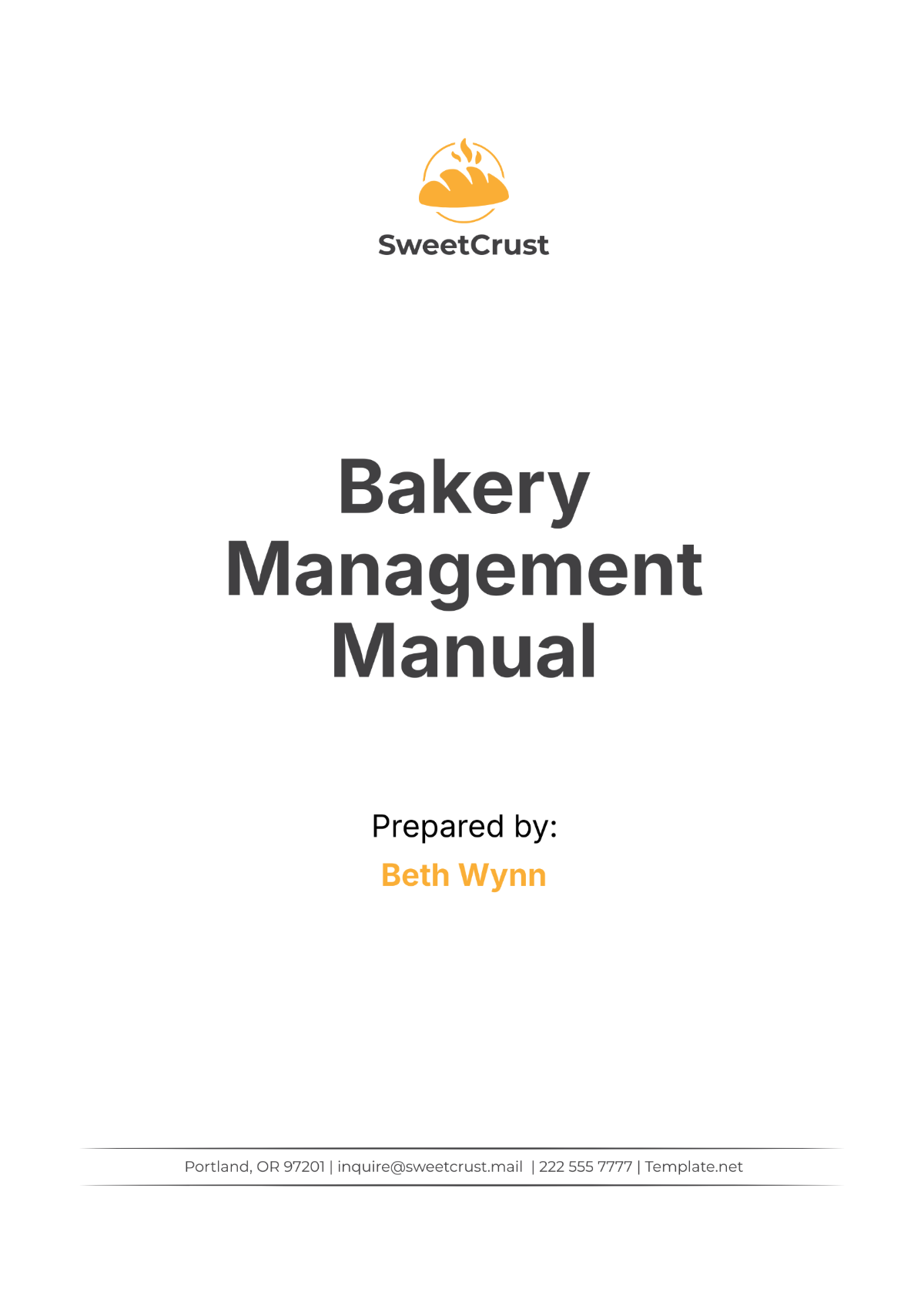 Bakery Management Manual Template - Edit Online & Download