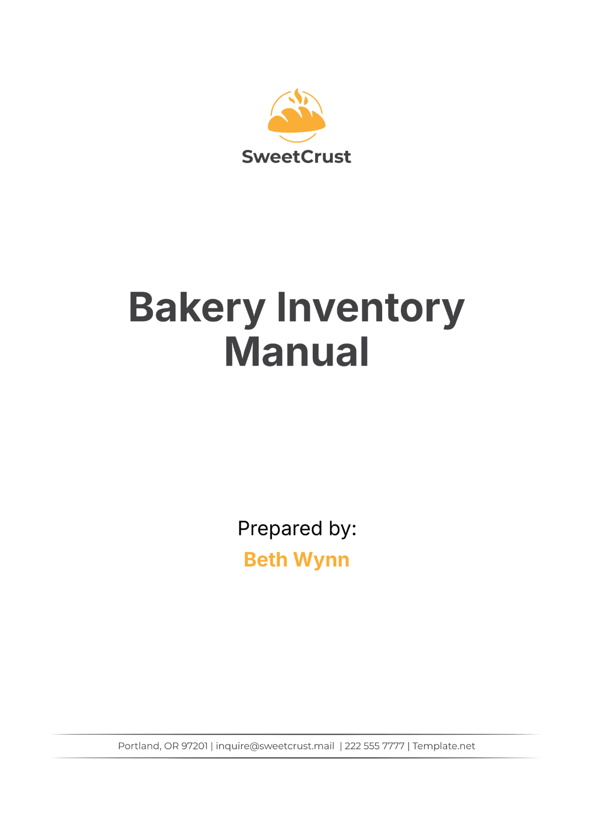 Bakery Inventory Manual Template - Edit Online & Download