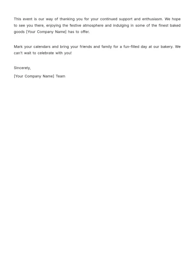 Free Printable Bakery Event Notice Template to Edit Online