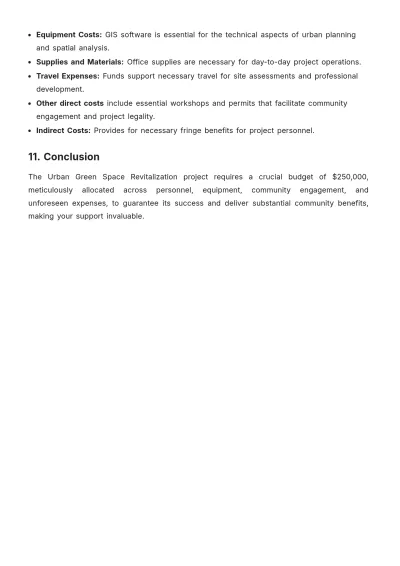 Free Urban Planning Budget Justification Template to Edit Online