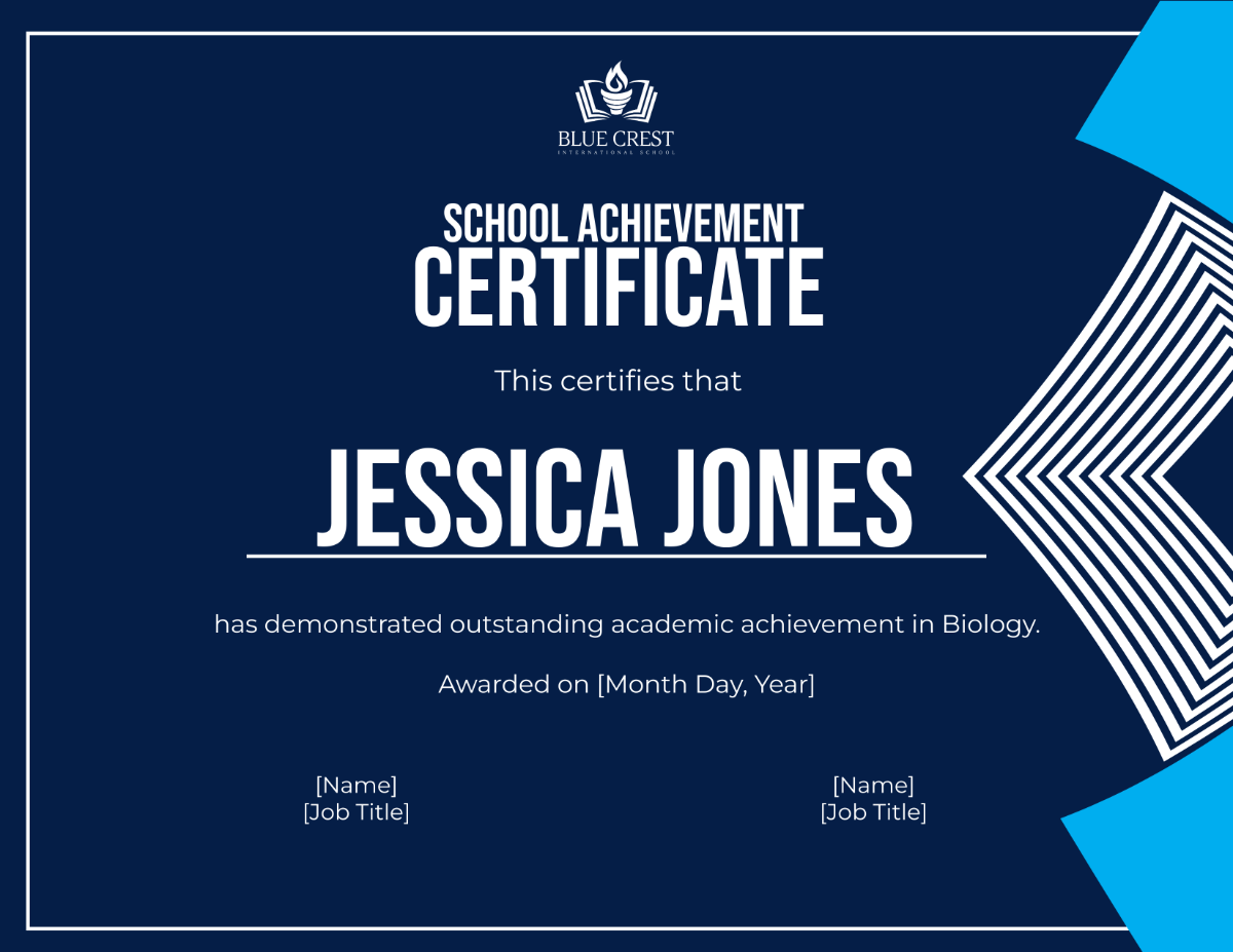 School Achievement Certificate Template - Edit Online & Download