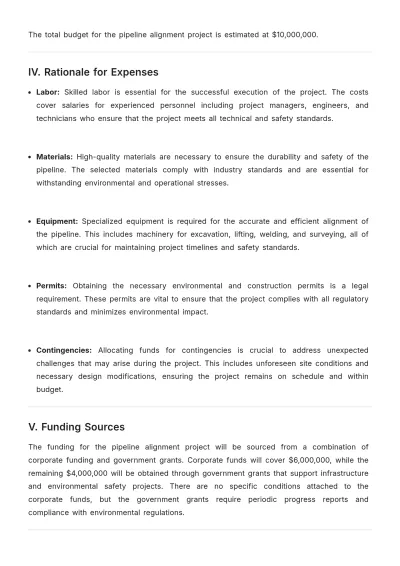 Free Budget Justification for Pipeline Alignment Template to Edit Online