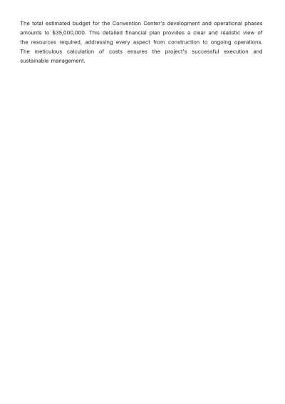 Free Convention Center Budget Justification Template to Edit Online
