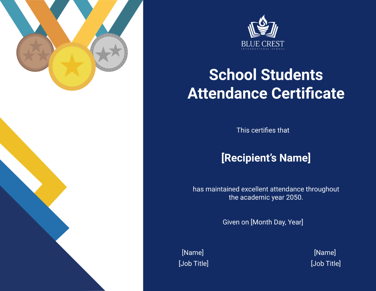 School Students Attendance Certificate