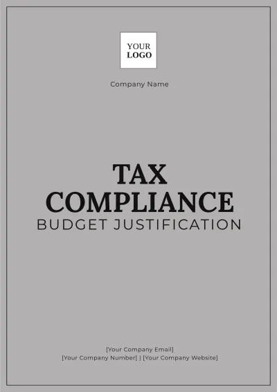 Free Tax Compliance Budget Justification Template to Edit Online
