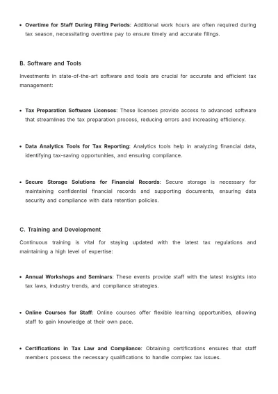 Free Tax Compliance Budget Justification Template to Edit Online