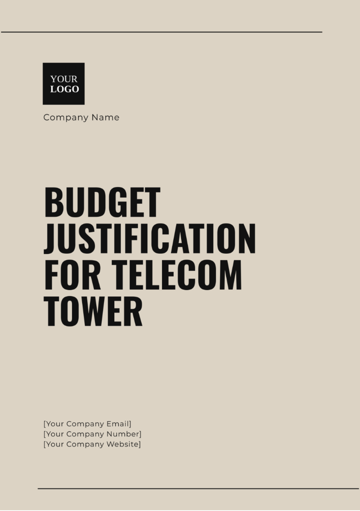 Budget for Justification for Telecom Tower Template - Edit Online & Download