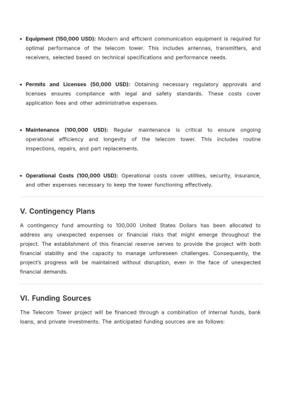 Free Budget for Justification for Telecom Tower Template to Edit Online