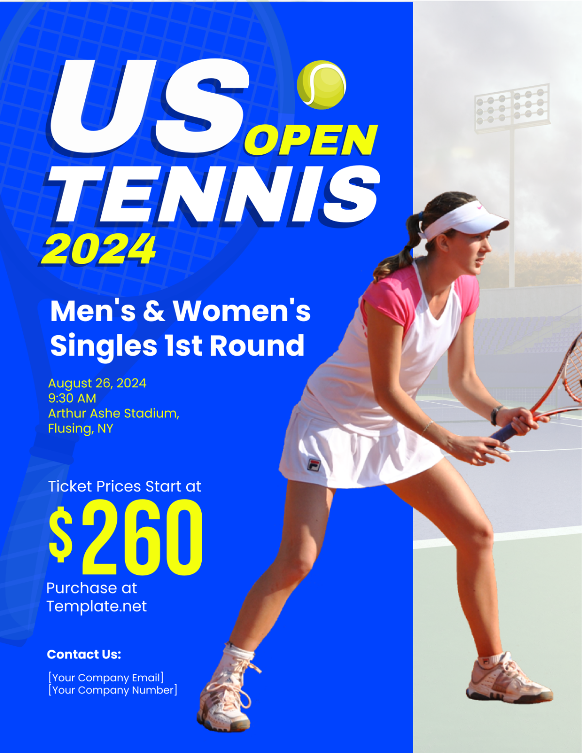 Tennis Event Flyer Template - Edit Online & Download