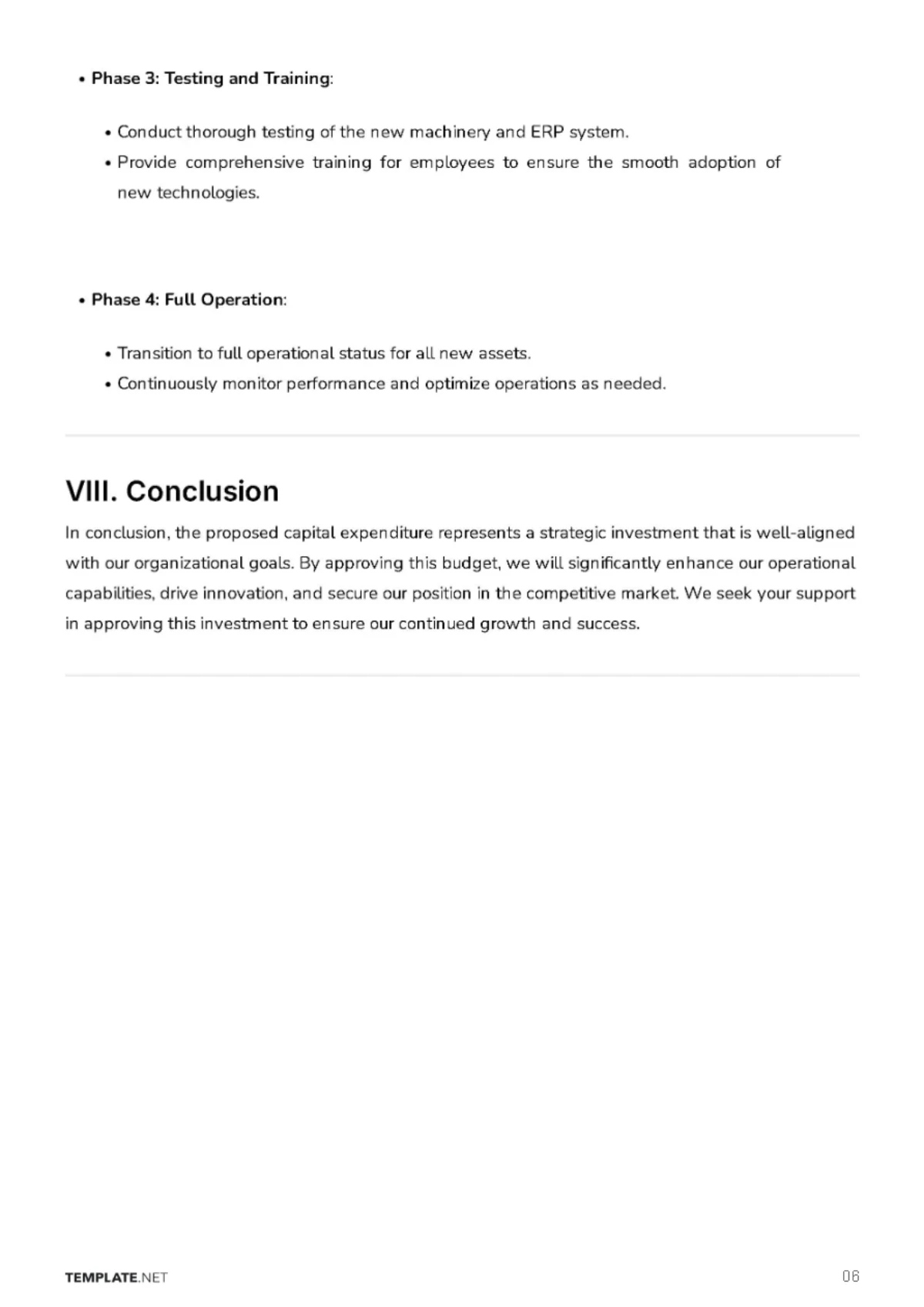Free Capital Expenditure Budget Justification Template to Edit Online