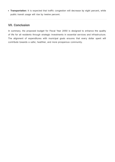 Free Municipal Budget Justification Template to Edit Online