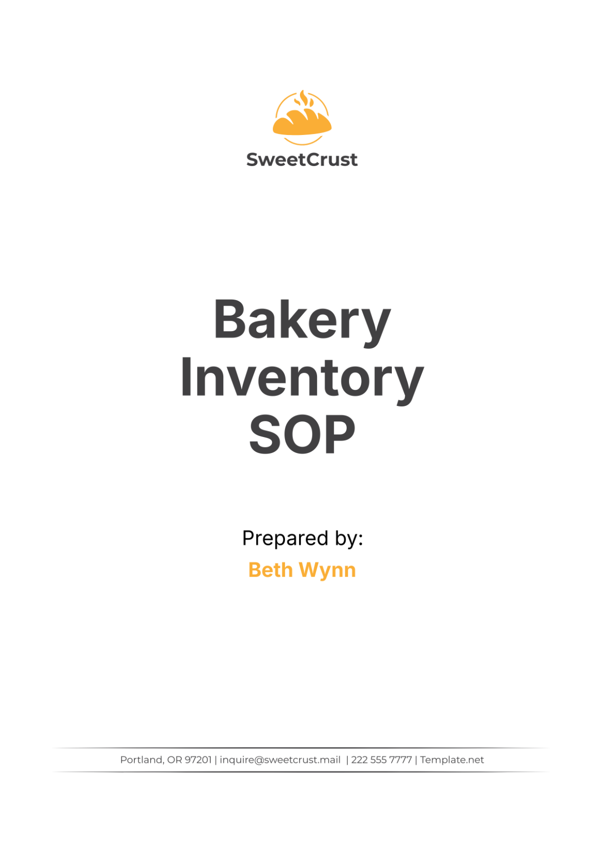 Bakery Inventory SOP Template - Edit Online & Download