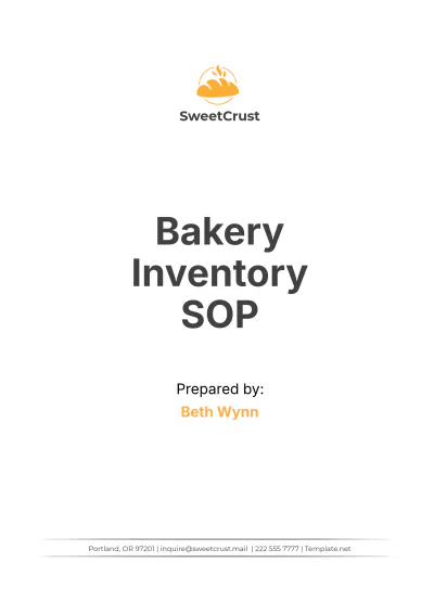 Free Bakery Inventory SOP Template to Edit Online