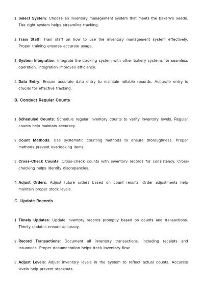 Free Bakery Inventory SOP Template to Edit Online