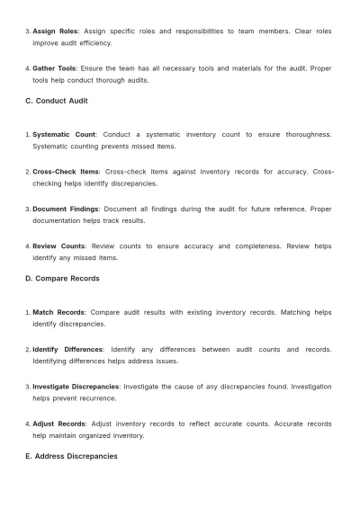 Free Bakery Inventory SOP Template to Edit Online