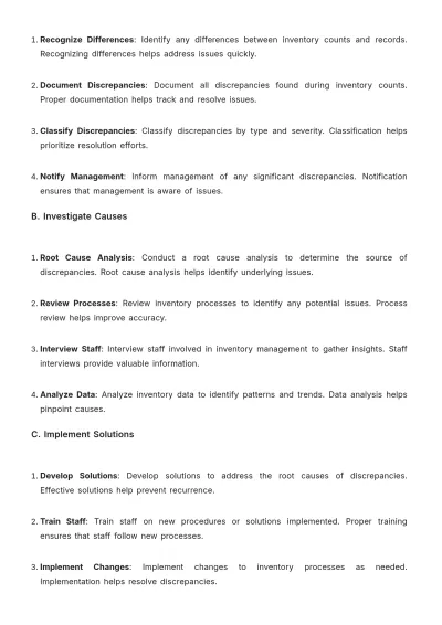 Free Bakery Inventory SOP Template to Edit Online