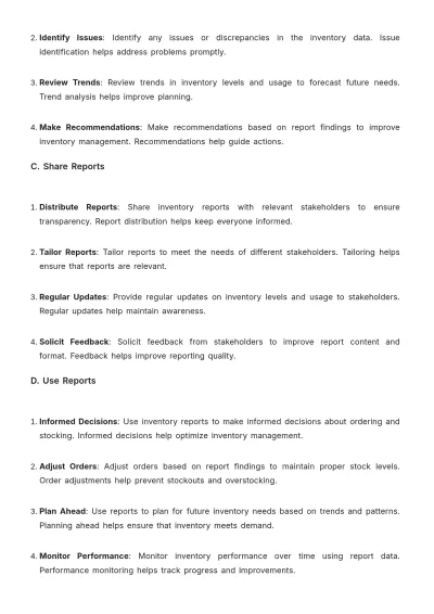 Free Bakery Inventory SOP Template to Edit Online