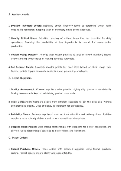 Free Bakery Inventory SOP Template to Edit Online