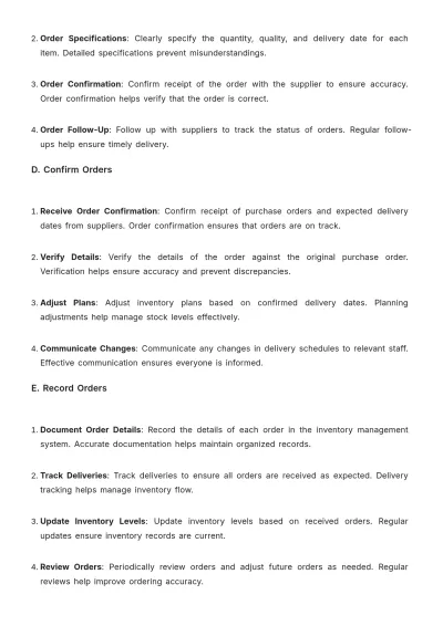 Free Bakery Inventory SOP Template to Edit Online