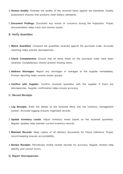 Free Bakery Inventory SOP Template to Edit Online