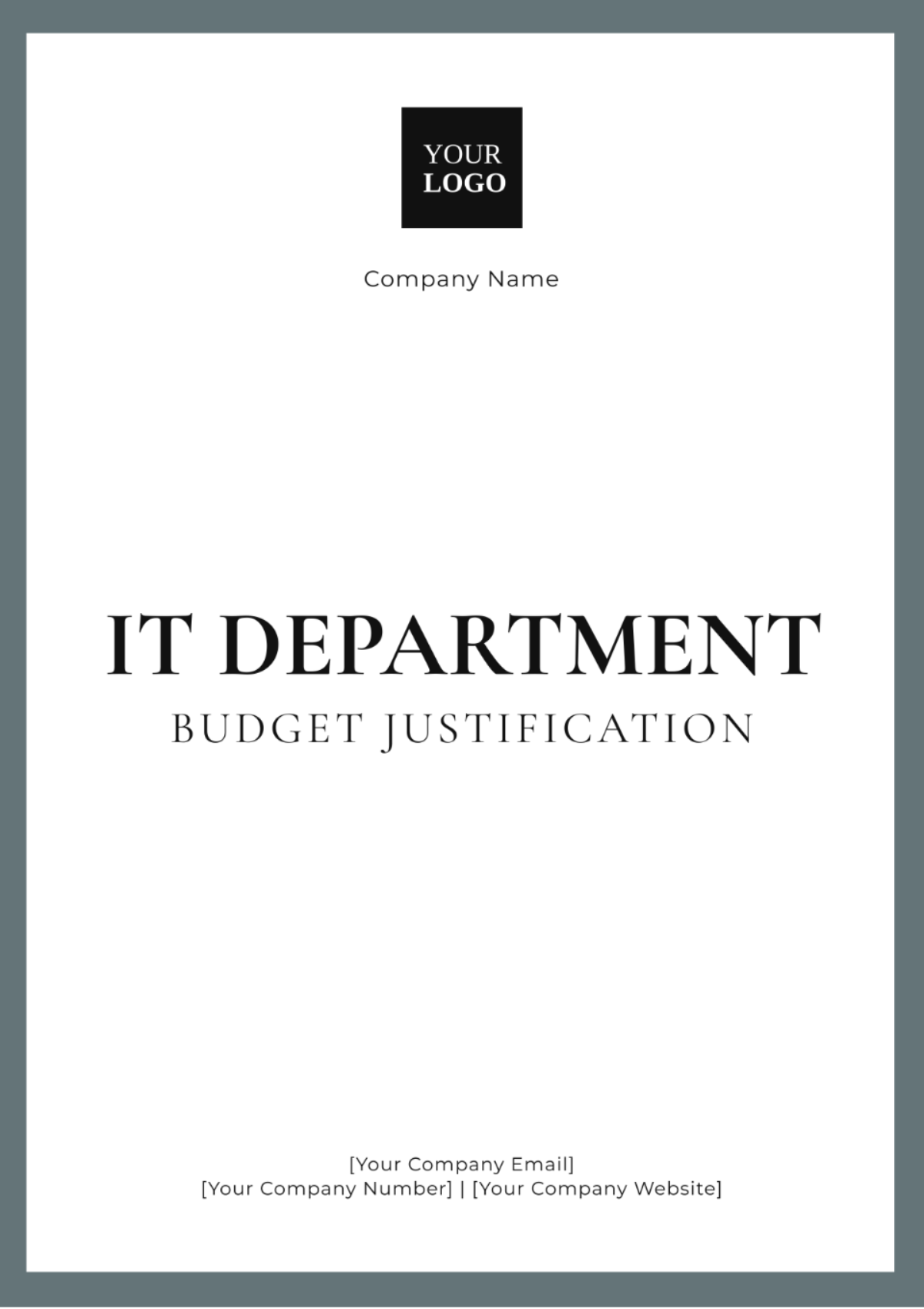 IT Department Budget Justification Template - Edit Online & Download