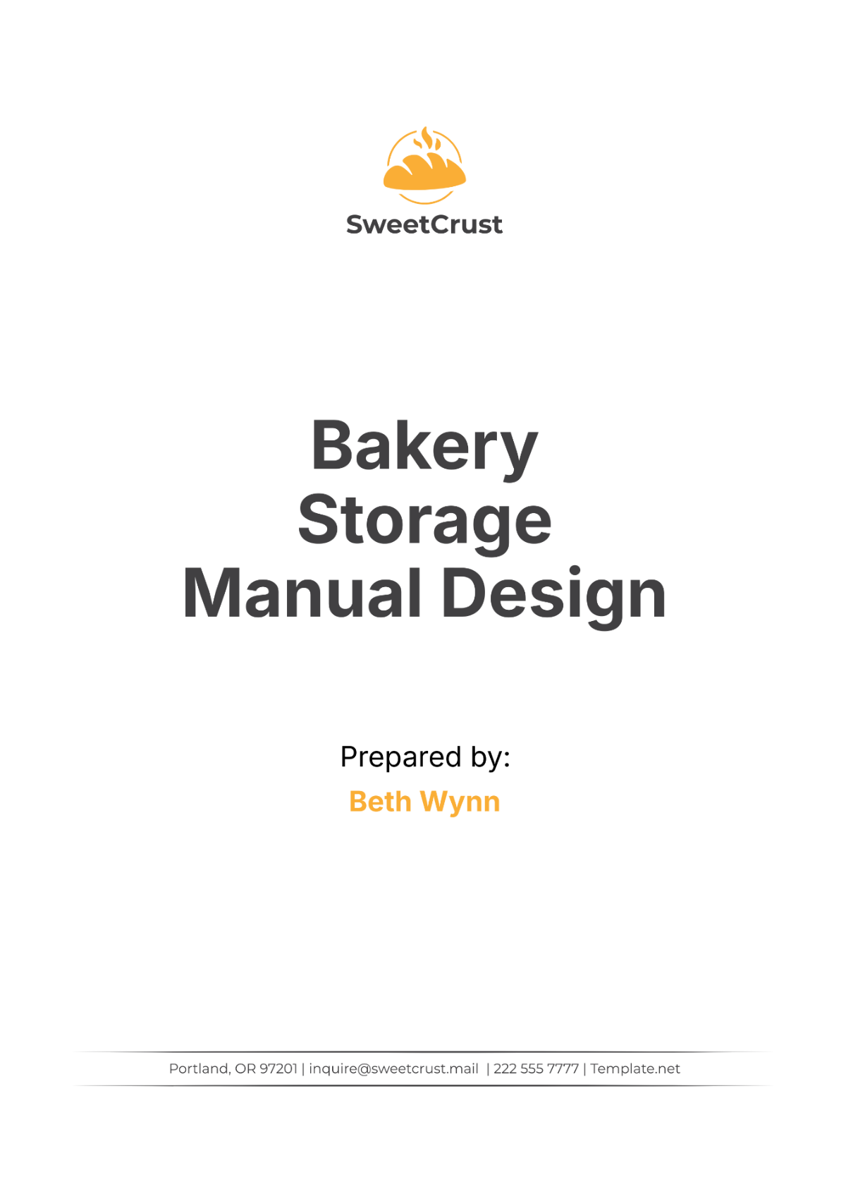 Bakery Storage Manual Design Template - Edit Online & Download